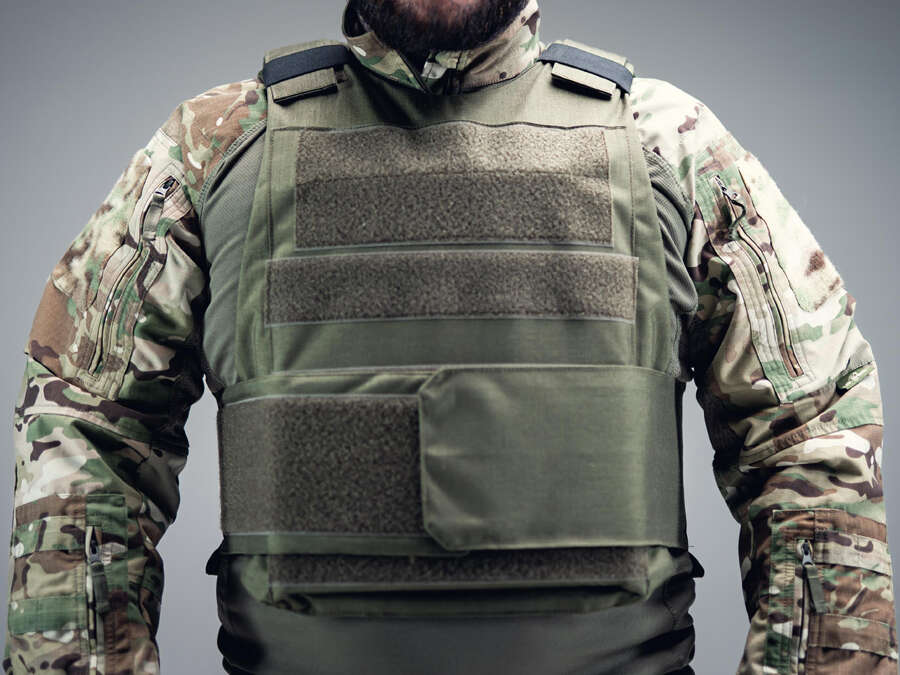 Bulletproof vest, ballistic plate carrier. Front view one