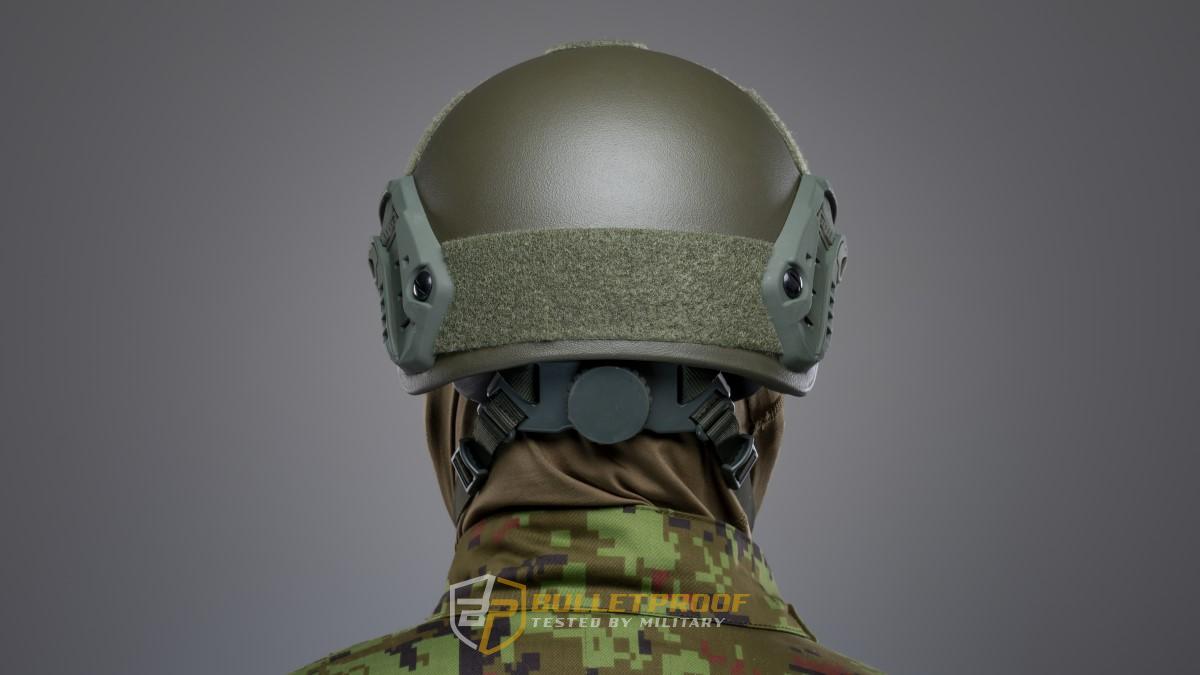 Bulletproof helmet back, ballistic protection. Military product