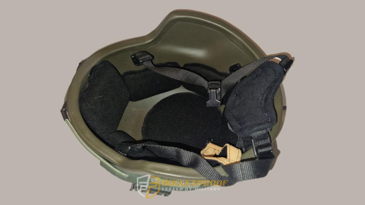 Bulletproof helmet side, ballistic protection. Military product