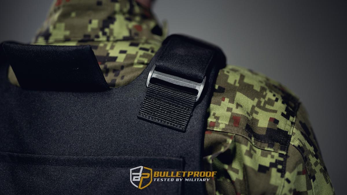 Bulletproof vest black, body armor. Military products